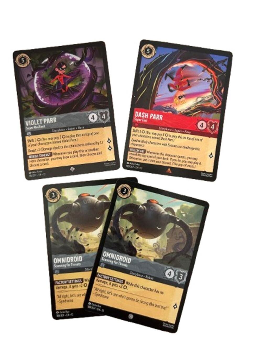 DISNEY LORCANA Attack of the Vine Card Lot The Incredibles Dash Violet Omnidroid